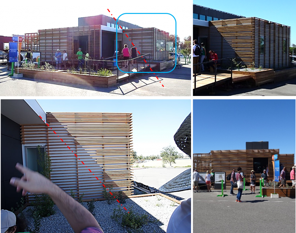 The external louver shading is designed to be denser in sunny zones